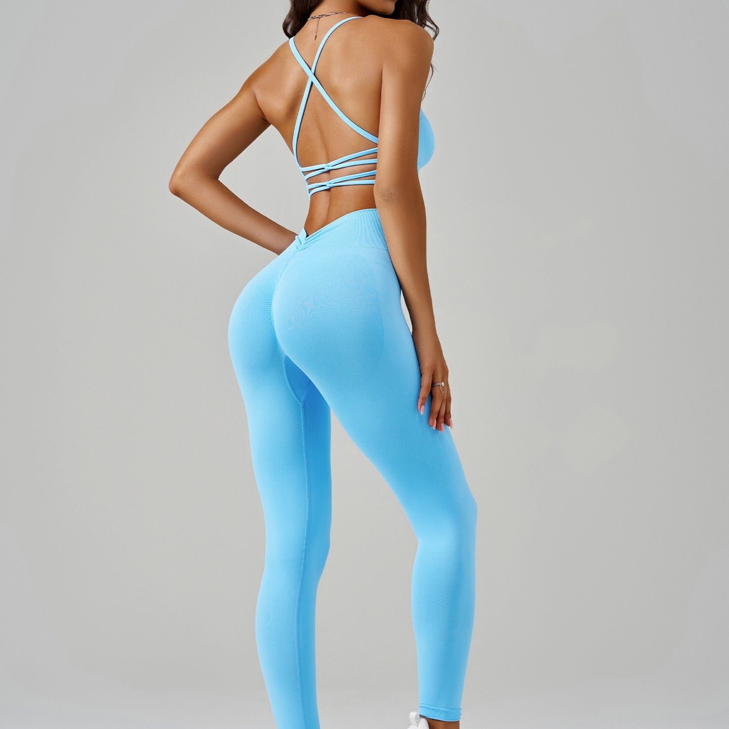 seamless sports bra, hip lifting, high waist running, fitness pants, yoga suit, 2-piece set