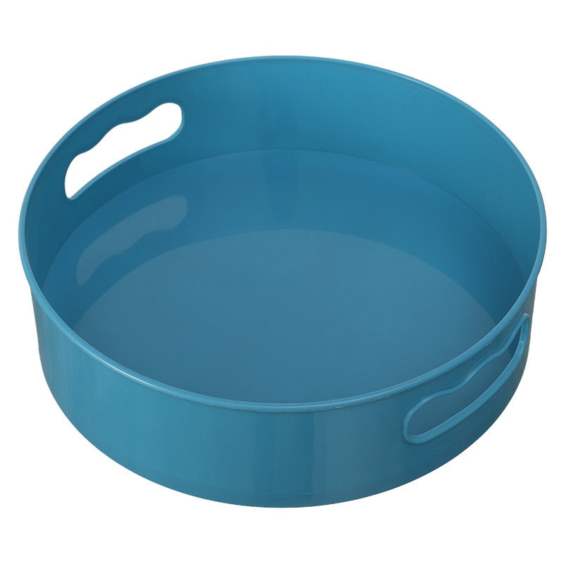 360 Rotating Tray Turntable Kitchen Storage Containers for Spice jar Food Snack Tray Non Slip Bathroom Dried Storage Plate