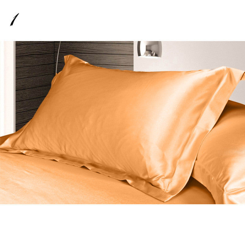 Pure color silk single pillow case