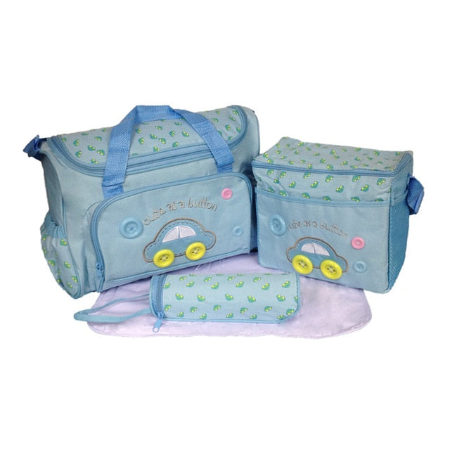 4 Pieces/Set Fashion Infant Baby Nappy Bag, Mommy Maternity Bags Large Capacity Baby Bag Stroller Hobos Desinger Nursing Bag