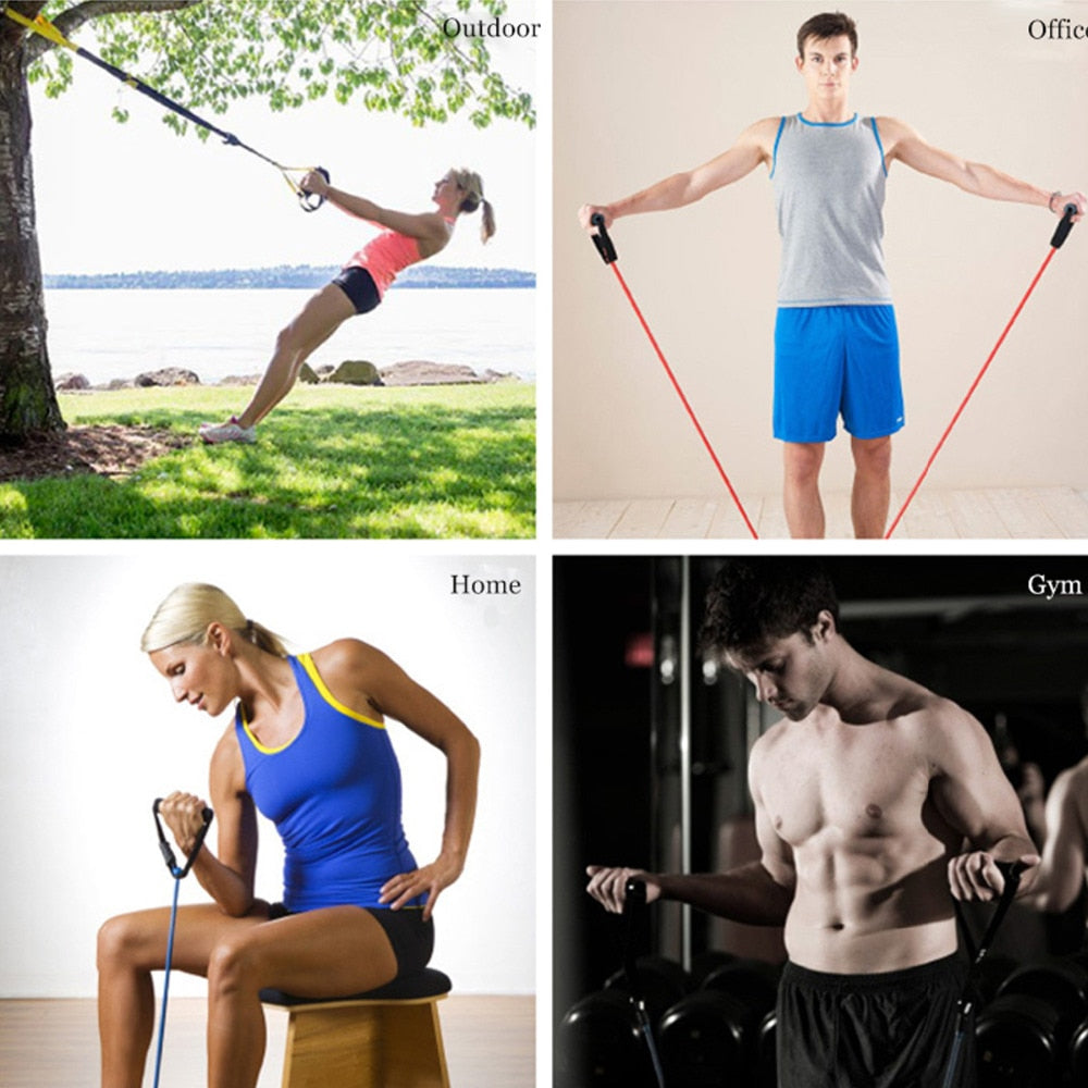 120cm Yoga Pull Rope Elastic Resistance Bands Fitness Workout Exercise Tubes Practical Training Rubber Tensile Expander