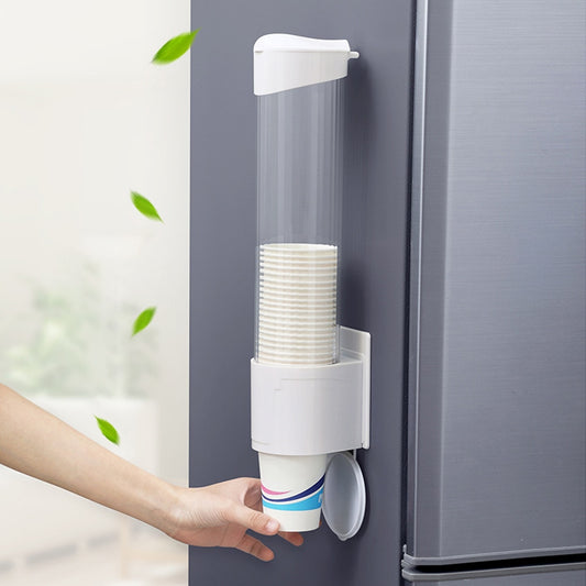 Plastic Cups Holder Disposable Cup Rack Dust-proof Paper Cups Eco-friendly Dispenser for Office Home Rooms Supplies