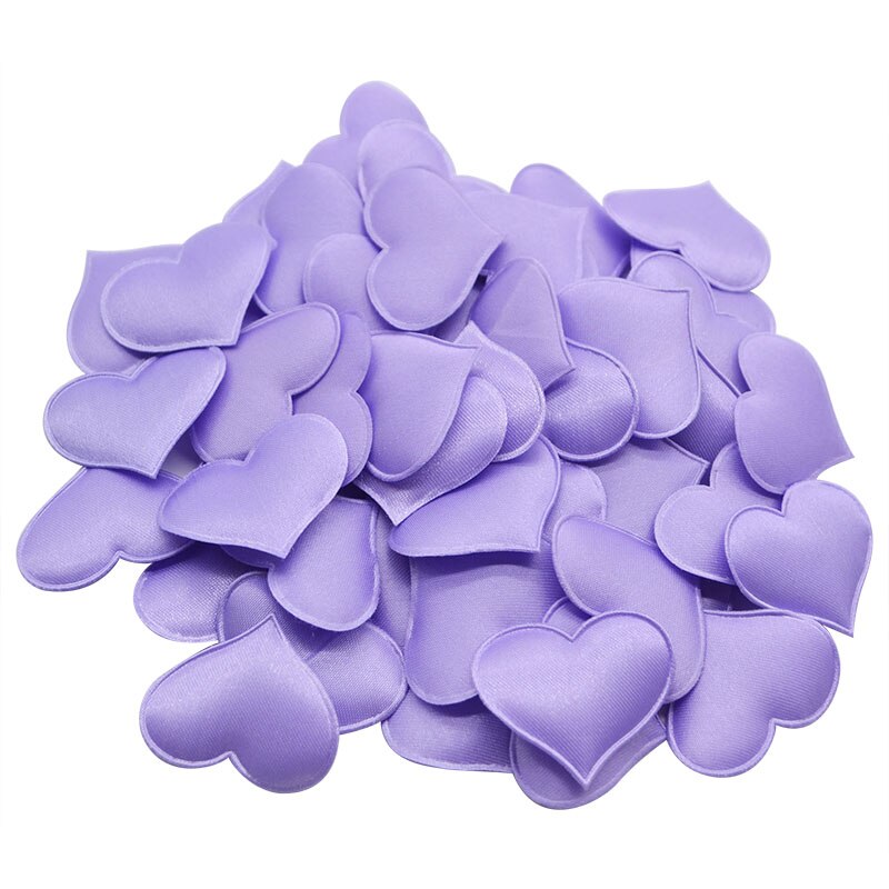 50Pcs 32mm Romantic Sponge Satin Fabric Heart Petals Wedding Confetti Table Bed Heart Petals Wedding Valentine Decoration