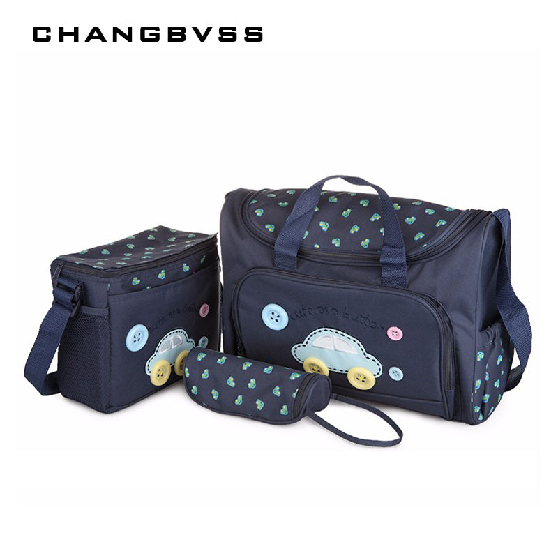 4 Pieces/Set Fashion Infant Baby Nappy Bag, Mommy Maternity Bags Large Capacity Baby Bag Stroller Hobos Desinger Nursing Bag