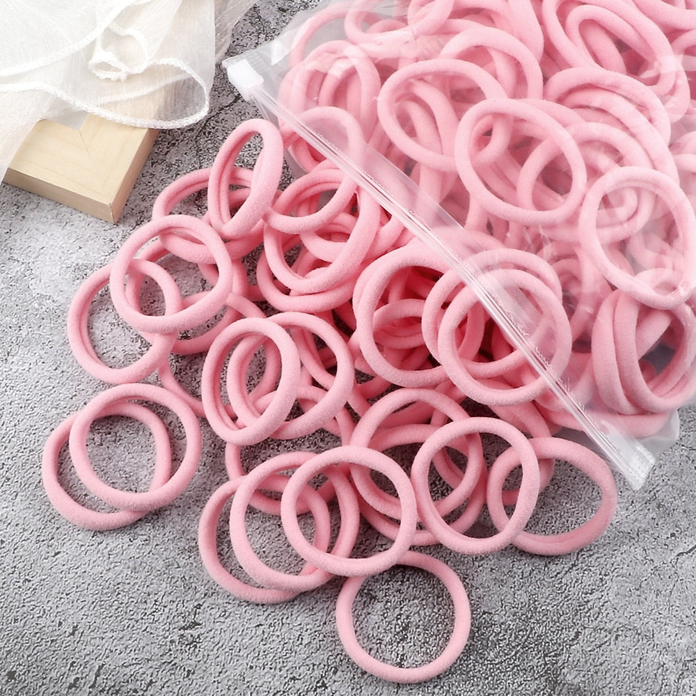 50PCS/Set Women Girls Basic Hair Bands 4cm Simple Solid Colors Elastic Headband Hair Ropes Ties Hair Accessories Ponytail Holder