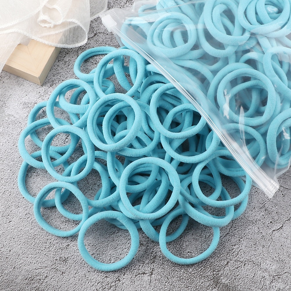 50PCS/Set Women Girls Basic Hair Bands 4cm Simple Solid Colors Elastic Headband Hair Ropes Ties Hair Accessories Ponytail Holder